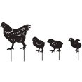 thumbnail image 4 of Juego de 4 decoración de jardín al aire libre de metal, patio de pollos, estatuas de metal para jardín, decoración de jardín, camino de césped, jardín en la acera, estilo retro europeo., 4 of 5
