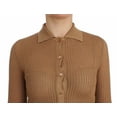 thumbnail image 5 of Dolce  Gabbana Beige Knitted Cotton Polo Cardigan Sweater, 5 of 6