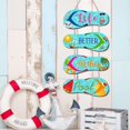thumbnail image 3 of czcpp-Wooden Beach Wall Hanging Decor Sign Flip Flop Pool Decorations Outdoor Wall Decorations Summer Ocean Sign for Home Summer Tropical Coastal (Blue), 3 of 4