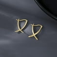 thumbnail image 4 of 925 Sterling Silver X Hoop Earrings for Women Teens Minimalist Hoop Earrings Huggie, 4 of 12