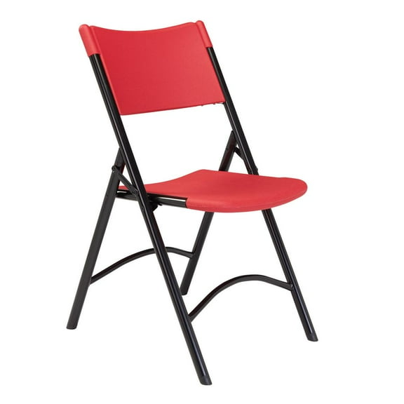 (Pack of 4) NPS 600 Series Premium Resin-Plastic Folding Chair, Red