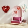 thumbnail image 4 of Pre-Lit Valentine Heart Shaped Wreaths, Red Tinsel Heart Shaped Wreaths with Foil and LED Light Hearts Love Hanging for Valentine's Day Wedding Front Door Wall Window Mantel Decor, 4 of 9