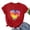 Red, variant on Short Sleeve Summer Women Blouses Crew Neck Cute Heart Print Blouse Romantic Dating Plus Size T-Shirt XXL