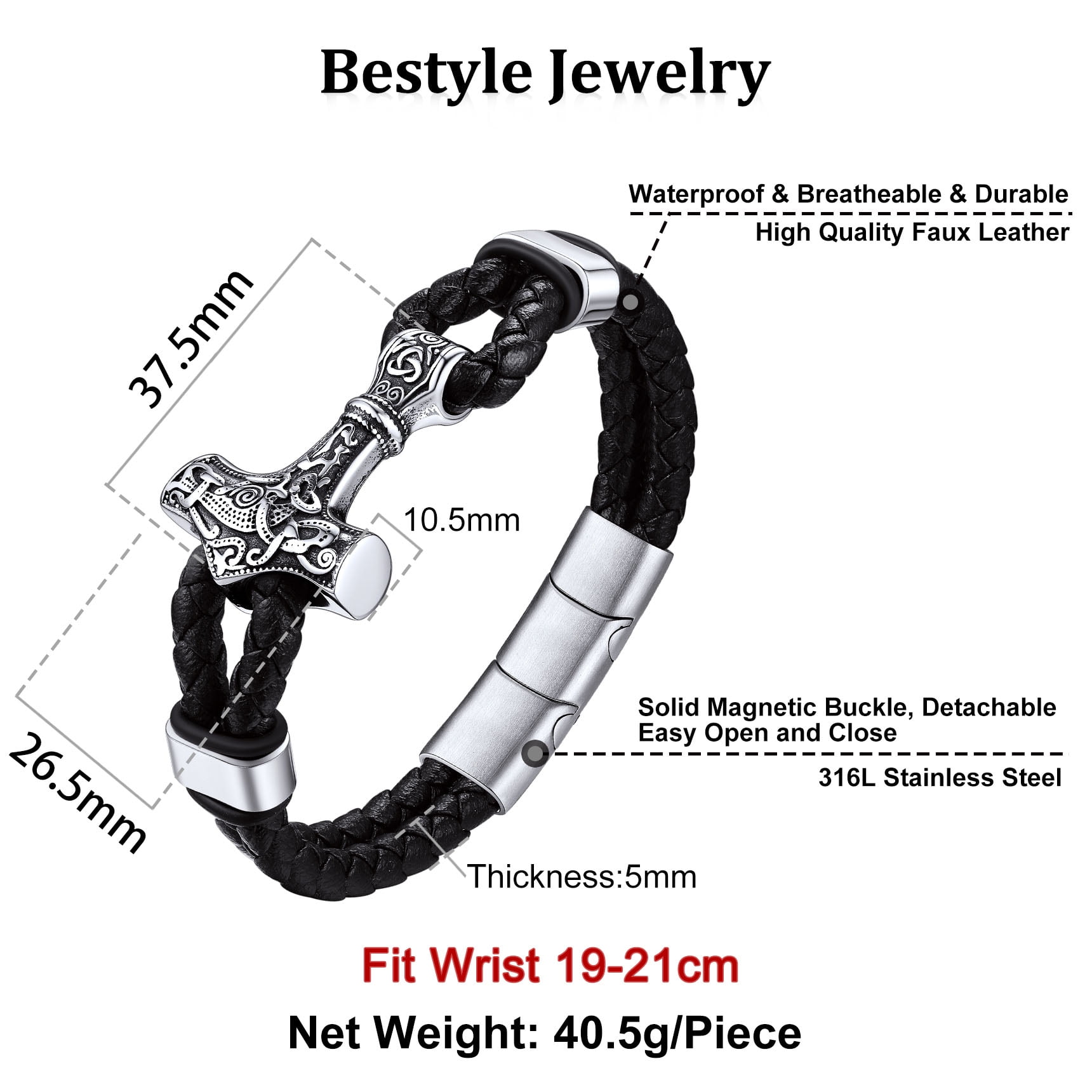Amazon.com: Hammer bracelet, men's bracelet, silver hammer charm, brown  cords, bracelet for men, gift for him, handyman bracelet, clasp, mens  jewelry : Handmade Products