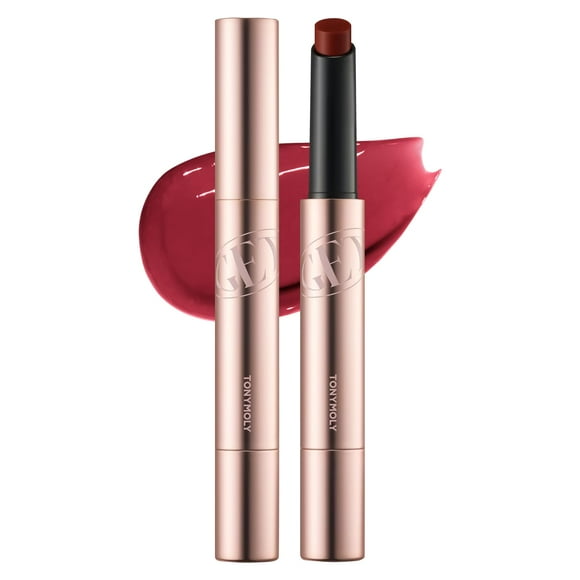 TONYMOLY Get It Tint Glaze Balm, Hydrating & Plumping Tinted Lip Balm, Glow Lip Gloss with Glossy Finish, Korean Lip Crayon, 02 Berry Plum