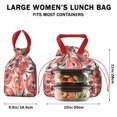 thumbnail image 5 of Pioneer Flower Floral Print Pattern Drawstring Lunch Bag Women - Drawstring Lunch Bag Insulated for Work Office - Stain-Resistant Large Lunchbags for Women with Multi-Pockets, 5 of 6