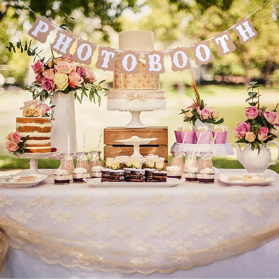 Raindrops 10Pcs Banners Wedding Photo Garland Props Brown Paper for Bridal Shower 4.7*4.7 Inch