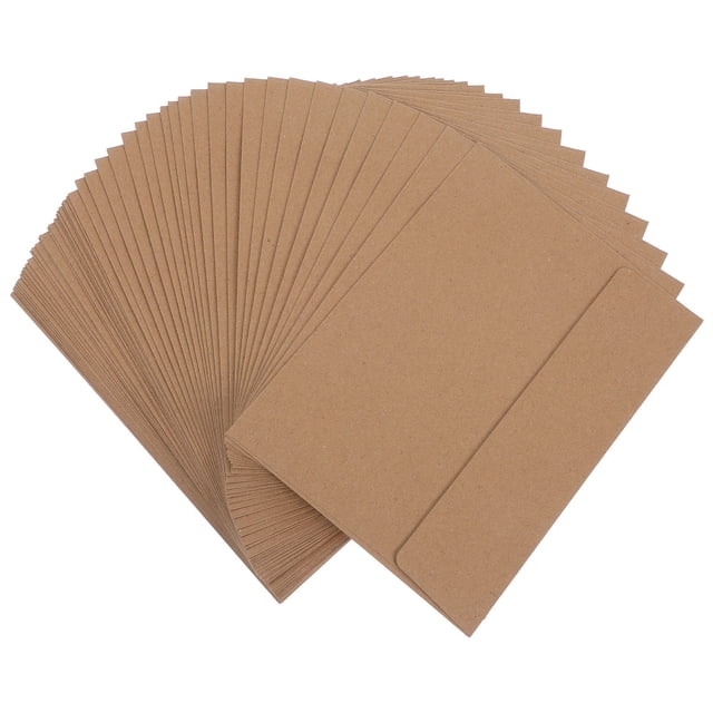 COOPHYA 50Pcs Smooth Writing Kraft Paper Envelopes Self Adhesive Small Envelopes for Business and Invitations
