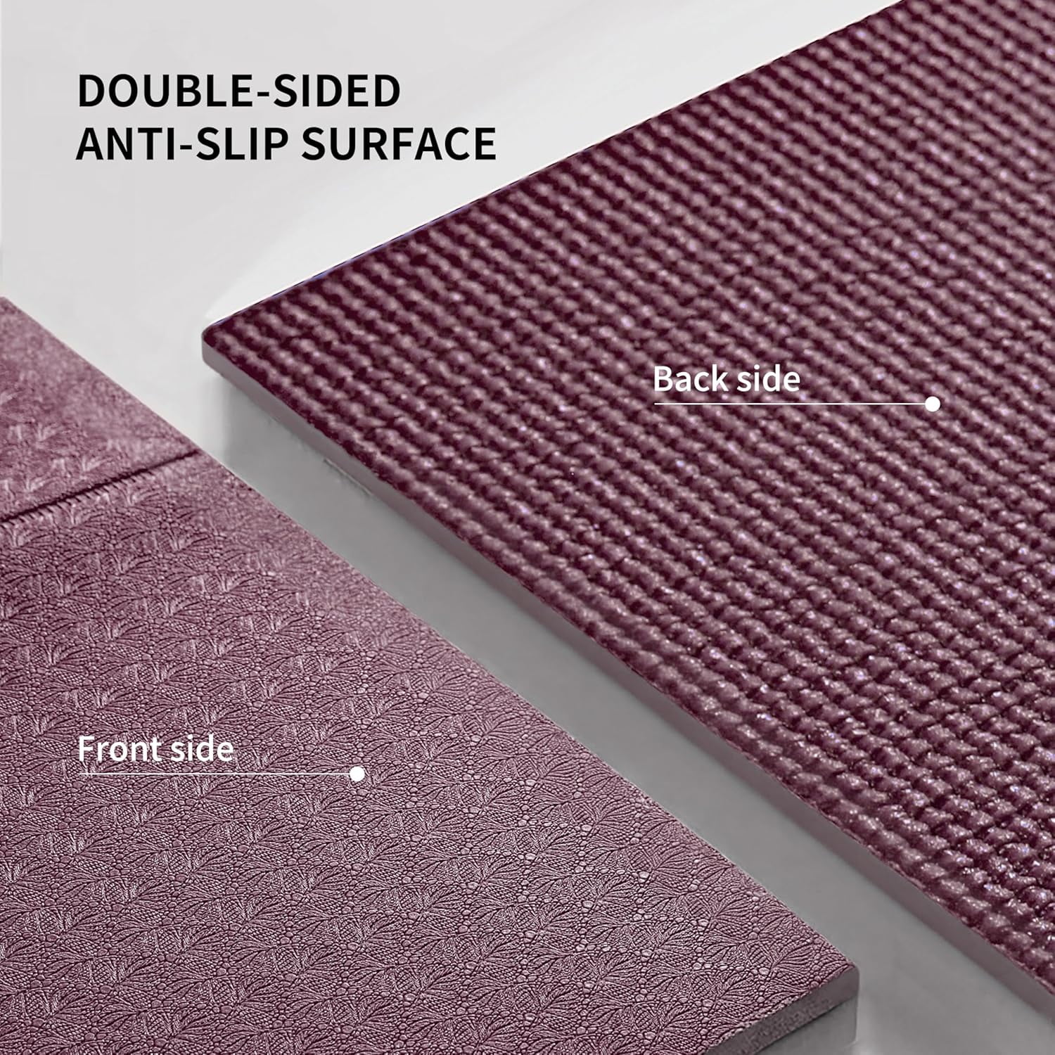 PROIRON Foldable Travel Yoga Mat 0.16" PVC, Folding Exercise Mat Non Slip for Yoga Pilates Camping Outdoors, Lightweight Packable, Claret