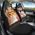 thumbnail image 4 of XYZCANDO Car Seat Covers Cat Driving Set of 2 Auto Front Seat Protectors Soft Sedan Van Truck Breathable Durable Car Front Seat Covers, 4 of 10