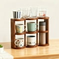 thumbnail image 2 of Fmxomd Coffee Mug Holder Wooden Cup Station Organizer 3-Tier Cup Holder for Coffee Bar Mug Display Rack for Countertop Mug Holder Shelf for Home Kitchen, Coffee, 2 of 7