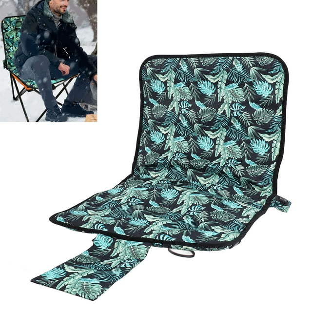 Heated Stadium Cushion, USB Heated Cushion Lightweight Green Black Flower for Traveling