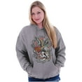 thumbnail image 3 of Never Give Up Fight Skull Tattoo Unisex Plus Fleece Graphic Hoodie Brisco Brands 3X, 3 of 5