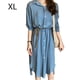 thumbnail image 1 of Vestido camisero Vestido midi de gasa transpirable con bolsillo informal de manga larga, Azul, XL Inevent AP001472-09B, 1 of 7