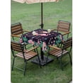 thumbnail image 4 of Outdoor Tablecloths with Umbrella Hole & Zipper, Pink Flamingo 54x54 Inch Square Tablecloths, Green Summer Tropical Botanical Black Waterproof Table Cloth, Patio/Pool/Picnic Table Covers, 4 of 8