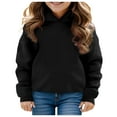 thumbnail image 2 of XDZJLR Toddler Child Kids Hoodies Long Sleeve Solid Color Jackets Sweatshirt for Boys Girls Coat Pullover Top Black 7-8 Years, 2 of 4