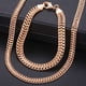 thumbnail image 2 of Conjuntos de joyería para hombre y mujer, conjunto de collar y pulsera de Color oro rosa 585, cadena Bismark de tejido cubano con doble bordillo, regalo de boda KCS04 Tan Jianjun  unisex, 2 of 2
