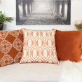 thumbnail image 5 of Geometric Embroidered Cotton Throw Pillow – Rust Modern Accent, 5 of 6