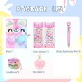 thumbnail image 2 of JYPS Bear Diary with Lock and Keys,Journal School Travel Notebook, Writing and Drawing,Plush Secret Diary with Multicolored Pen Stickers Purse Keychain Bracelet, 2 of 6