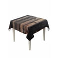 thumbnail image 2 of Black Brown Plank Tablecloth Square Table Cloth 54x54, Waterproof Outdoor Table Cloth Covers Decorative Table Protector, Vintage Chic Wooden Grain Washable Table Cover for Kitchen Dinning Party, 2 of 8