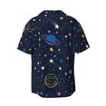 thumbnail image 6 of PAYOHTO Colorful Space Mens Hawaiian Casual Short-sleeved Shirt Tropical Summer Beach Button Down Shirts, 6 of 7