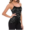 thumbnail image 2 of Laqbezok Women's Sequin Fringe Tank Top, Sparkly Tassel Camisole, Sexy Dance Rave Outfit, 2 of 4