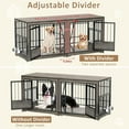 thumbnail image 5 of 86.2" Double Dog Crate Furniture for 2 Dogs,  Wooden Dog Kennel with Adjustable Bowls, Dog Crate Wooden TV Stand End Table for Large, Gray, 5 of 7