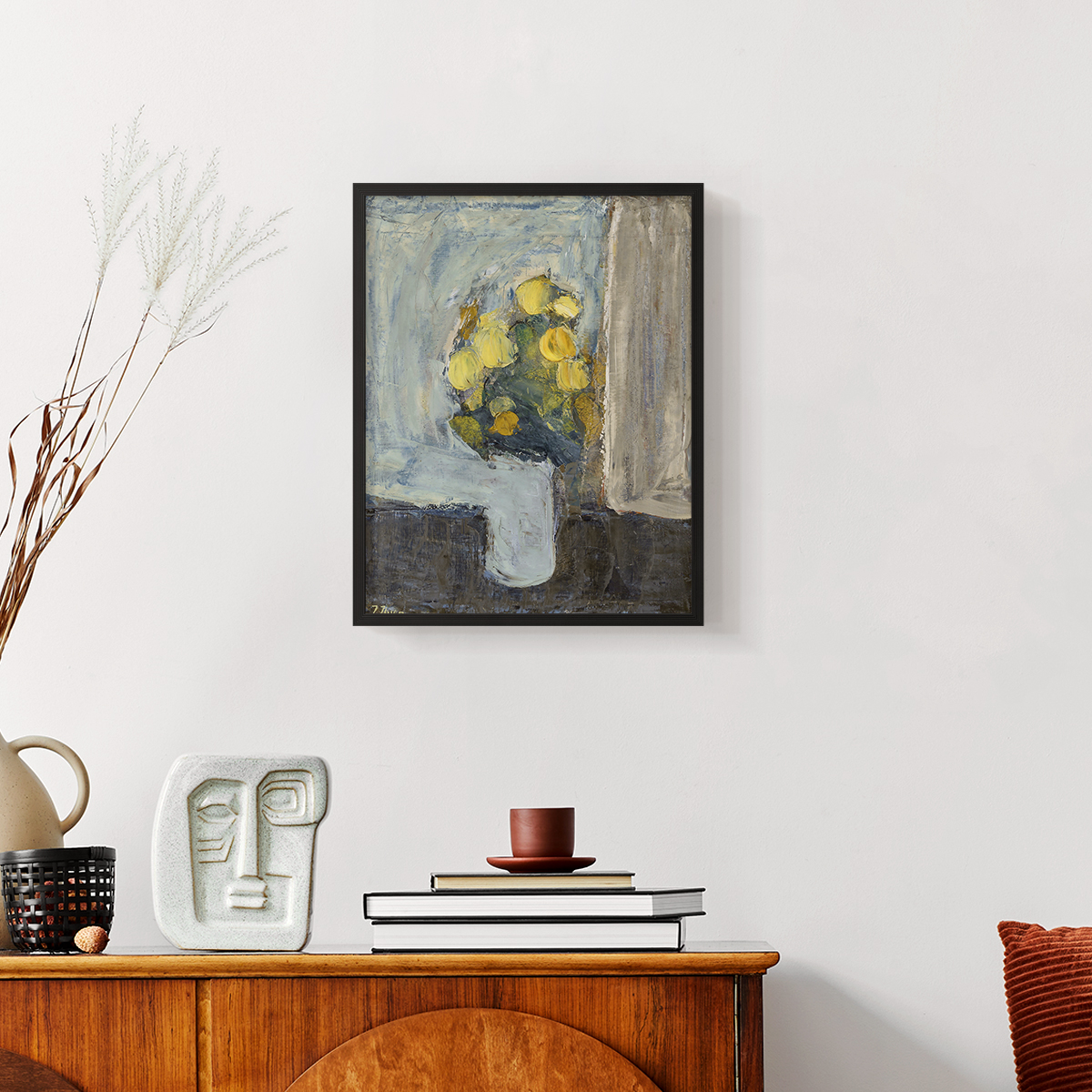 Vintage Floral Print CCXLIII - 14in. x 11in. Vintage Framed Print in Black Wood Frame