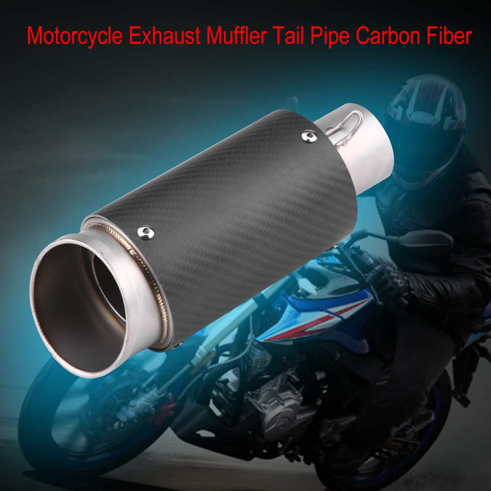 51mm Motorcycle Muffler Exhaust Short Pipe Universal Motor Carbon Fiber Pipe
