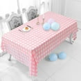 thumbnail image 4 of Checkered Tablecloth Rectangle - Stain Resistant, Spillproof and Washable Gingham Table Cloth for Outdoor Picnic, Kitchen and Holiday Dinner,Pink,Pink，G35047, 4 of 5
