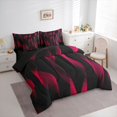 thumbnail image 3 of jejeloiu Geometric Waves Stripes 7-Piece Twin Bedding Sets,Red Black Bedding Comforter Set For Girls Boys Reversible, 3 of 8