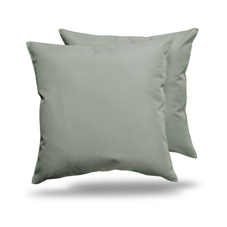 Pack of 2 Outdoor Decorative Throw Pillows 18 x 18 inch Solid Gray Square Pillows (18  x 18  Solid  Grey) Brighten up your porch or patio furniture with your favorite color on the Alexandra s Secret Home Collection Outdoor Decorative Throw Pillow Pack of 2 UV Resistant Water Proof Patio Pillows. These durable water resistant decorative throw pillow shams are ideal for everything from porch swings to chaise lounges. This set of two toss pillow covers features spun polyester covers with matching hidden zipper  easy to remove  clean  and maintain. Have your family guests sit comfortably outside or in with these lively vibrant color pillows.