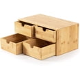 thumbnail image 5 of Wisuce Bamboo Desk Organizer - Mini Desktop Drawer Tabletop Storage Organization Box for Office Home Toiletries Supplies, No Assembly Required (4 Drawer), 5 of 13