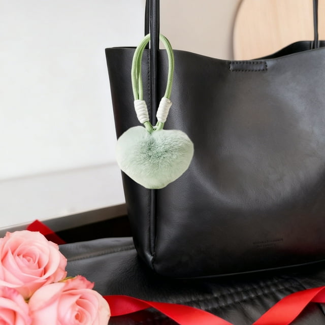 Adorable accesorio para bolso rojo con forma de corazón para bufanda, llavero de fibra de poliéster.