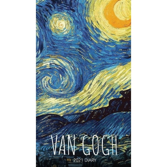Van Gogh 2021 Diary: Slim Pocket Calendar, Week to View, Monthly Planner, Date Book with Holidays Contacts Passwords, (Paperback)