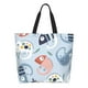 thumbnail image 1 of Balery Cute Chameleons On Blue Bolsa Tote Estilo Estético con Cremalleras, Bolsa de Hombro, Bolsa de Compras Grande y Plegable, 1 of 8