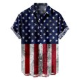 thumbnail image 1 of Jgppe Independence Day Shirts for Men Casual Lapel Printed Short Sleeve Button down Summer Shirts with Chest Pockets, 1 of 6