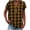 Brown, variant on Womens Summer Tops Stylish Gingham Button Shirt Henly Neck Loose T-shirt Blouse