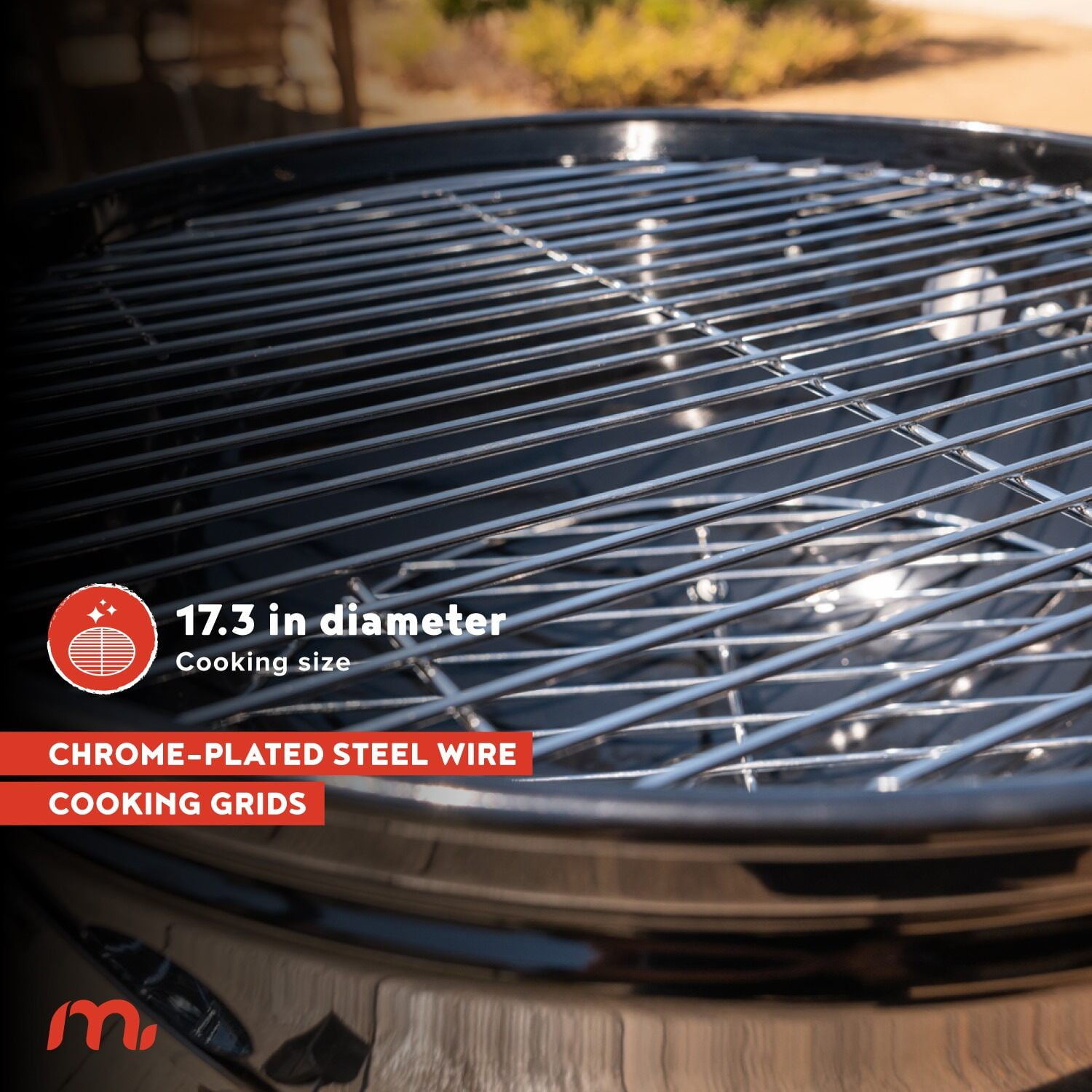 Megamaster Vertical 18 Inch Charcoal BBQ Smoker, 4-in-1 Portable Outdoor Grill with Adjustable Air Vent, 600 SQ. In Cooking Area, Built-in Temperature Gauge, BBQ Grill for Camping, Picnics - 810-3601