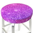 thumbnail image 3 of Lsque Pink Purple Glitter Round Bar chair cushion covers Velvet Fabric Premium Comfort Protects from Scratches and Stains for 14-17 Inch Chair- 12 inch, 3 of 7