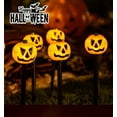 thumbnail image 3 of Secret Scope Solar Halloween Lights - 5-Pack Pumpkin Stake Lights, 8 Modes, Orange for Yard & Garden Path, 3 of 10