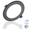 thumbnail image 1 of Nicor Lighting DLE621204KRDBK DLE6 Série DLE6 Ronde Noir Panneau Plat LED Downlight - 4000K, 1 of 1