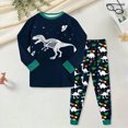 thumbnail image 2 of TOWED22 Toddler Baby Boy Clothes Letter Print Boy Crewneck Sweatshirt and Pants Set 2Pcs Fall Outfit Size:2-3 Y,Color:Dark Green, 2 of 5