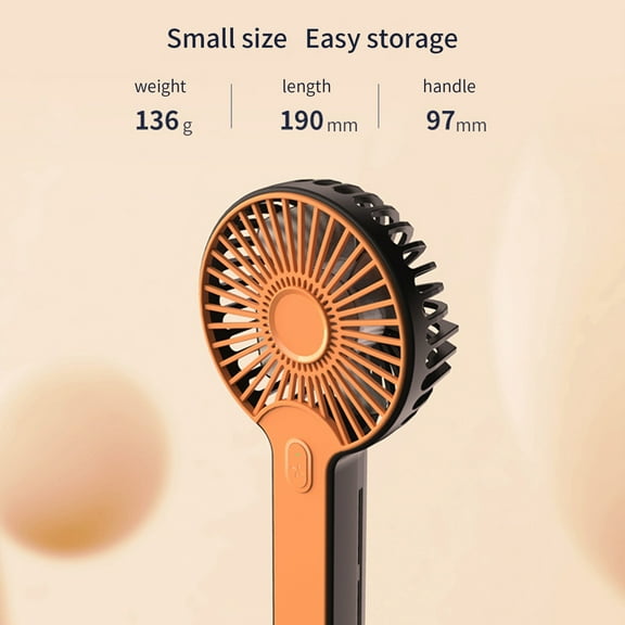 UttpKLBx Portable Coolings Fan Small Handheld Fan Battery Operated Fans Portable Air Colling Fan, for Home Office Travel Outdoor (Orange)