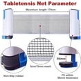 thumbnail image 1 of Filet de Ping-Pong Rétractable avec Support, Parfait pour table de Ping-Pong, Bureau, Cuisine Ou table à Manger Bleu, 1 of 4