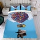 thumbnail image 4 of Disney Up Conjunto de sábanas temático, trío de piezas, cómodo y amigable con la piel, diseño único, regalo de decoración para el hogar para familiares, amigos y fans,173cm *218cm, 4 of 6