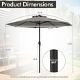 thumbnail image 3 of Gymax Parasol de Patio Extérieur Parasol de Table Moderne avec 8 Nervures Robustes Résistant au Soleil Gris, 3 of 10