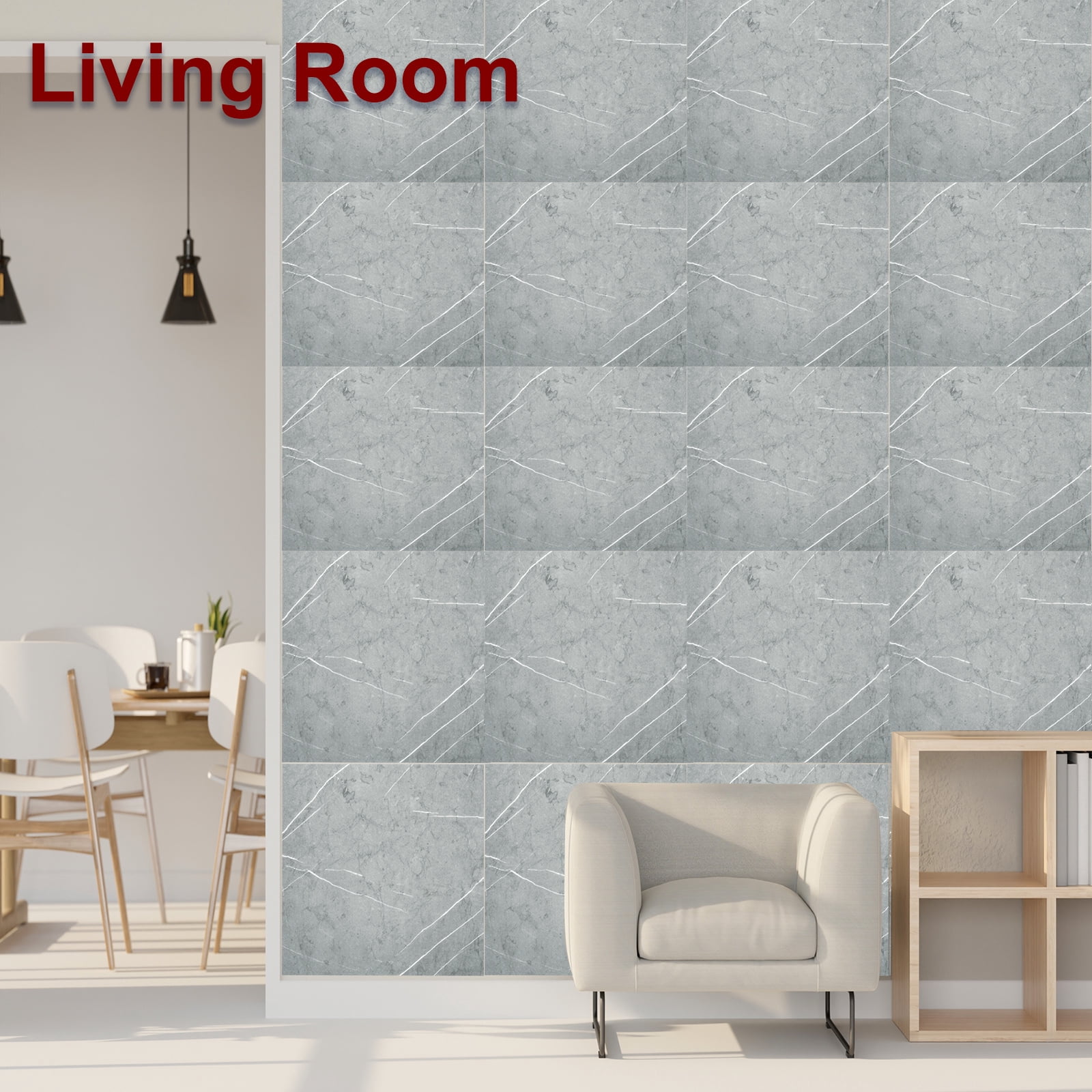 Uxcell 15Pcs Peel and Stick Marble Tiles, Waterproof Wall Panel Backsplash, 12"x12" Peel and Stick Shower Tiles for Bathroom, Palace Jade Design