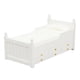 thumbnail image 2 of Cama en miniatura de madera para casa de muñecas a escala 1/12 con cajón, modelo para cocina y decoración del hogar. blanco, 2 of 9