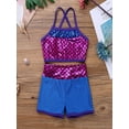 thumbnail image 5 of renvena Kids Girls 2 Piece Mermaid Tankini Swimwear Sport Strappy Crop Tops with Bottoms Swim Set Blue 6, 5 of 7